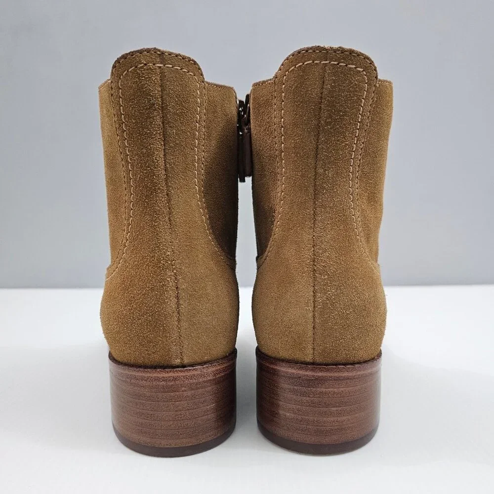 Cole Haan Naia Western Ankle Boot Womens 8 Golden Toffee Suede Cowgirl NEW